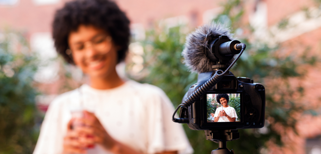 Small business owner using video for their marketing strategy.