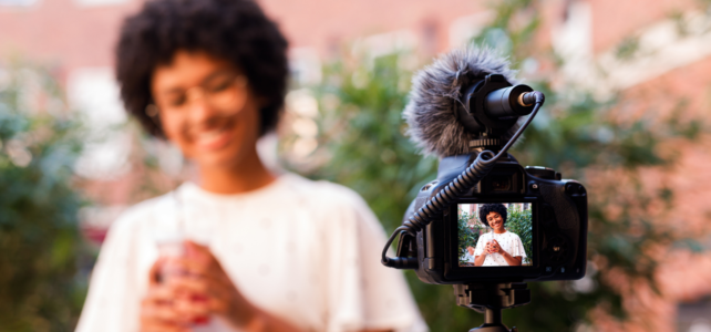 Small business owner using video for their marketing strategy.